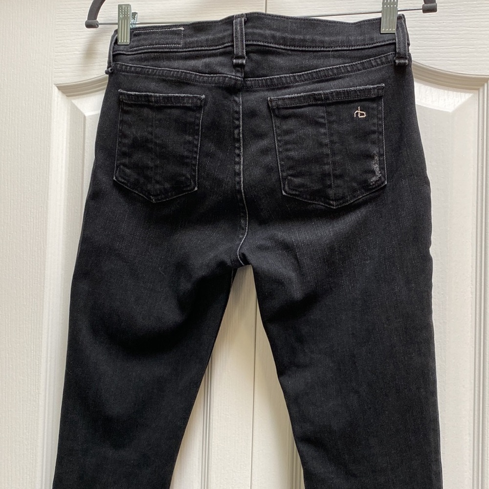 rag & bone Black High-Rise Distressed Skinny Jeans - Picture 3 of 16